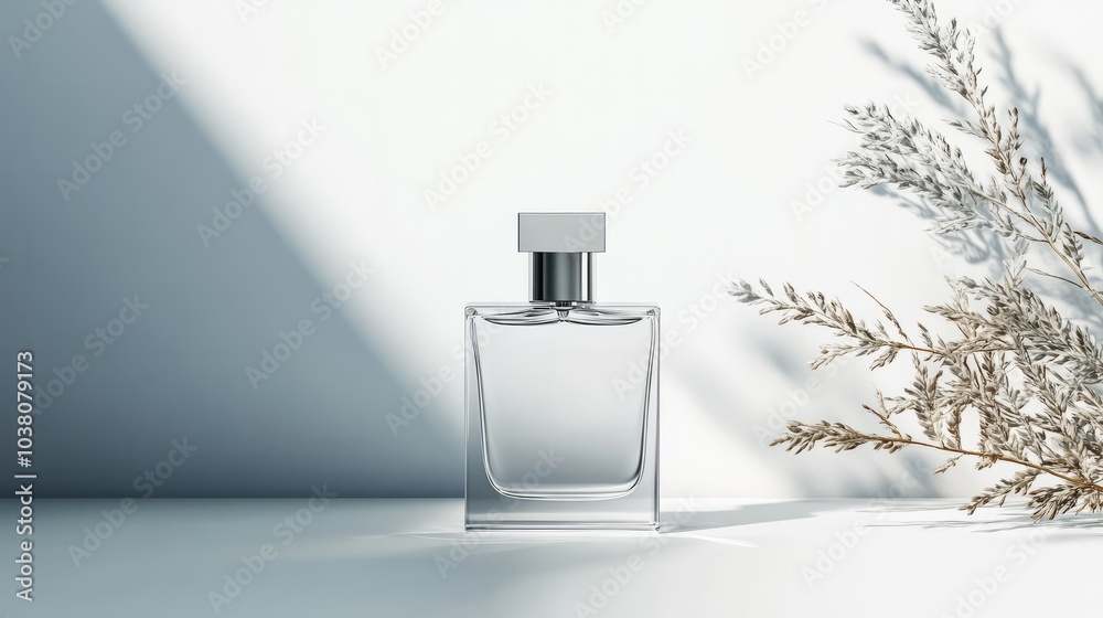 Serene Fragrance: Elegant Perfume Bottle Mockup Serene Fragrance: Elegant Perfume Bottle Mockup