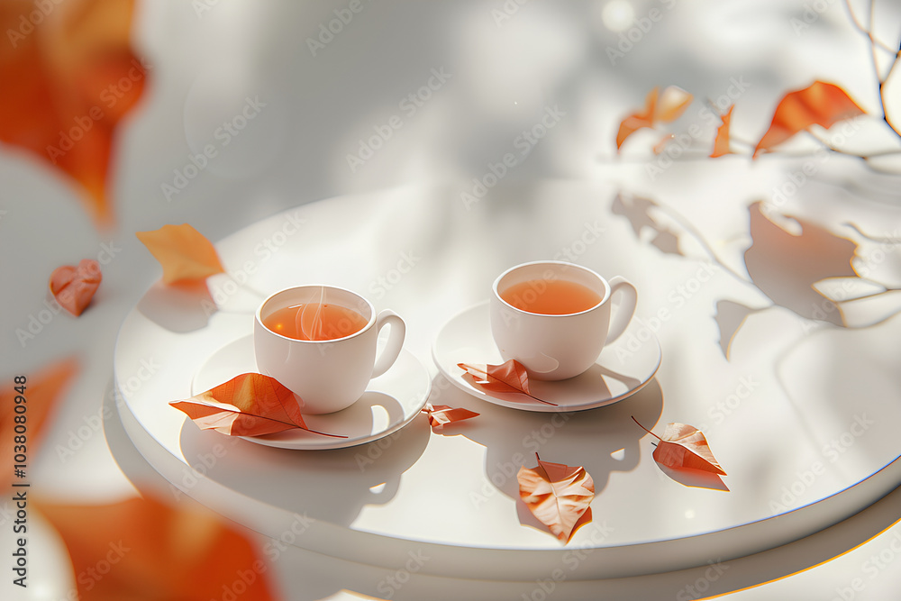 紅葉とコーヒーカップ 紅葉とコーヒーカップ