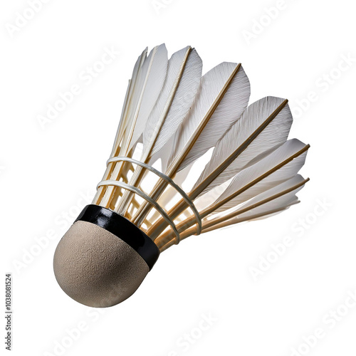 Badminton shuttlecock isolated on white background