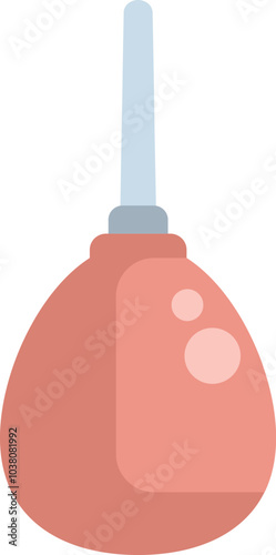 Simple flat vector illustration of a medical enema pear for douching procedure