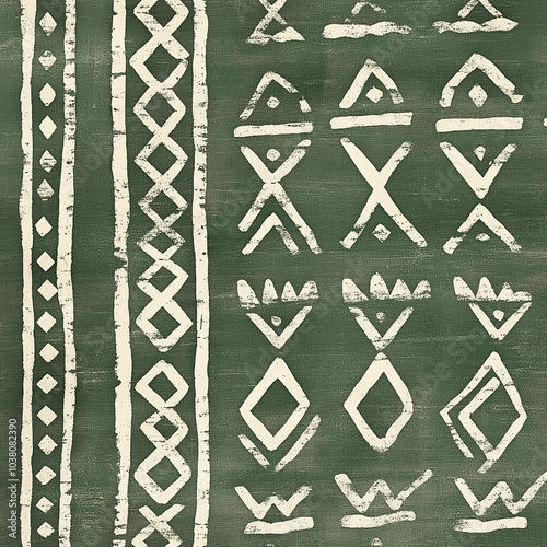 background abstract Sage Green Boho Mud Cloth Pattern