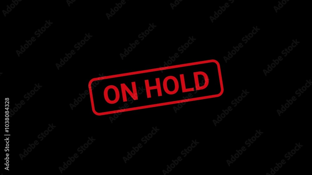 On hold Text Stamp Animation On hold Text Stamp Animation