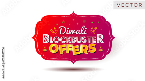 Logo concept for Indian festival Diwali Blockbuster offers, sale, shopping discount design.