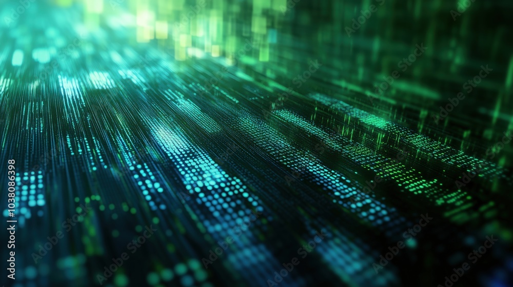 Digital data flow, abstract representation of technology and information processing