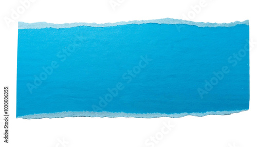 blue ripped paper torn edges strips isolated on white background
