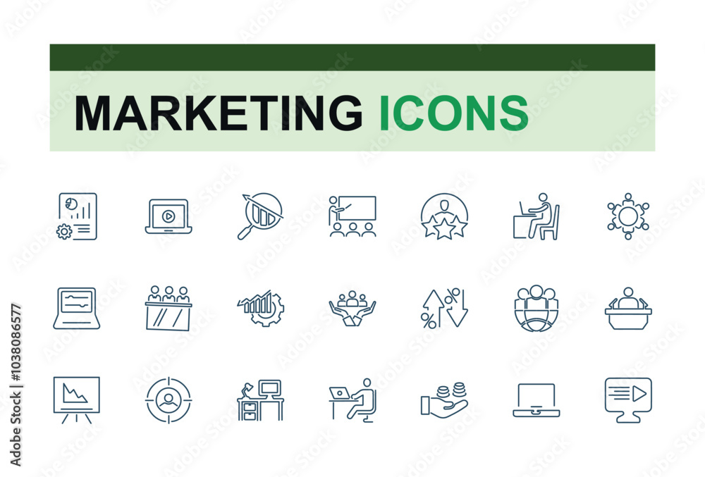 Digital marketing line icons. SEO, target, ads, analytics etc. Marketing icon collection. Thin line icon. Editable stroke for web and mobile app. Digital marketing line icons. SEO, target, ads, analytics etc. Marketing icon collection. Thin line icon. Editable stroke for web and mobile app.