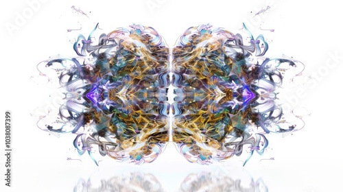 a surrealistic interpretation of the human brain as a cosmic symphony, with neurons firing in synchrony to create a harmonious melody of thought and perception