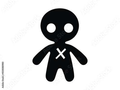 Voodoo Doll Silhouette Halloween Clipart for Creative Projects