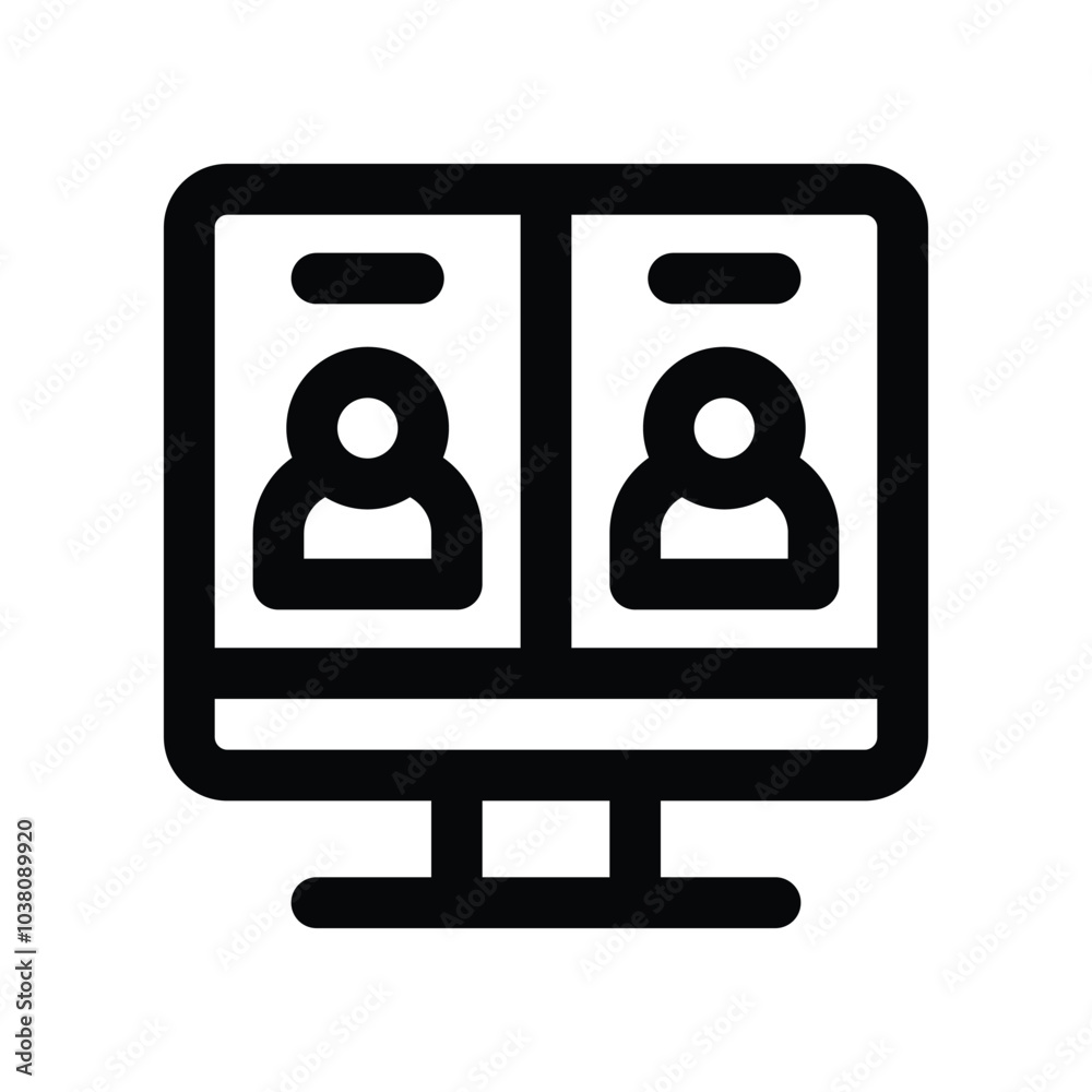 online meeting icon. vector line icon for your website, mobile, presentation, and logo design. online meeting icon. vector line icon for your website, mobile, presentation, and logo design.