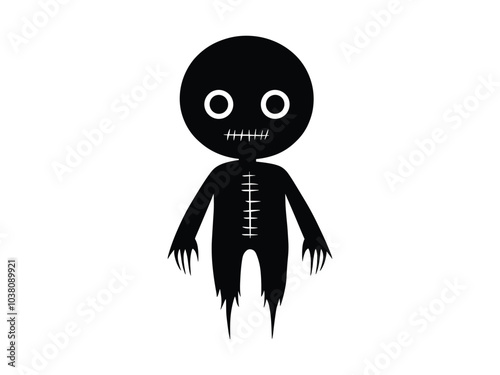 Voodoo Doll Silhouette Halloween Clipart for Creative Projects