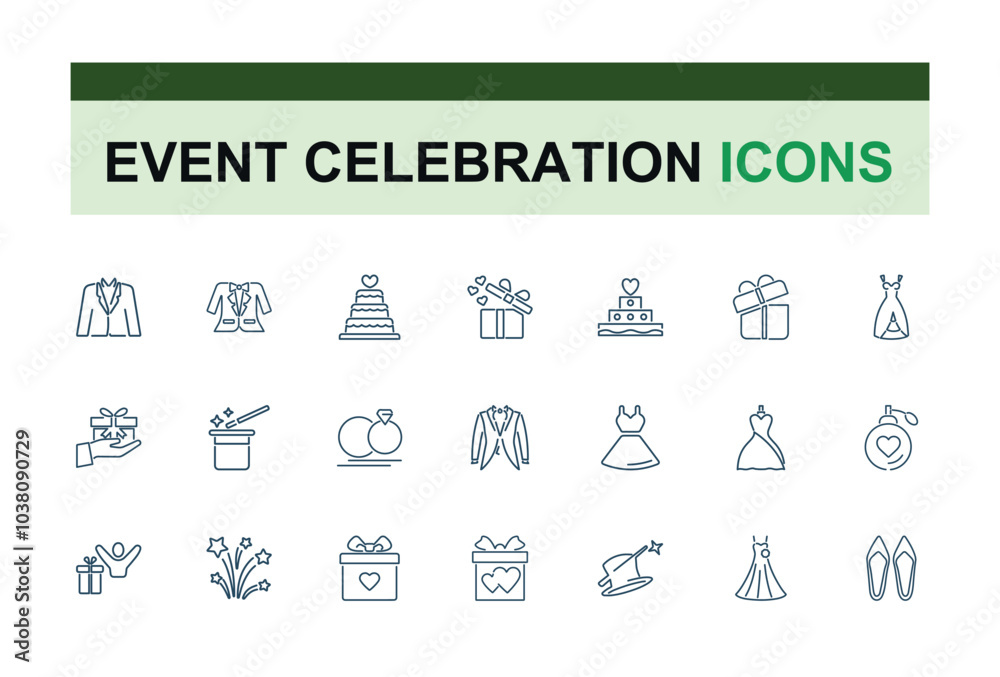 Wedding line icons collection. Event and celebration icon set. Couple, bride, marriage icon pack. Thin outline icons pack. Vector outline icons set. Wedding line icons collection. Event and celebration icon set. Couple, bride, marriage icon pack. Thin outline icons pack. Vector outline icons set.