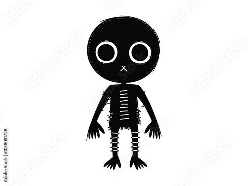 Voodoo Doll Silhouette Halloween Clipart for Creative Projects