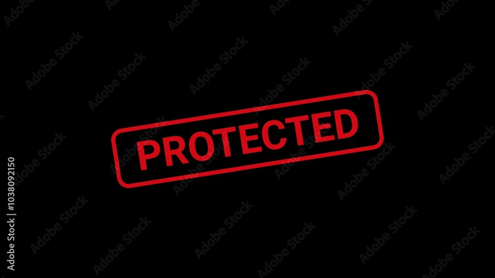 Protected Text Stamp Animation Protected Text Stamp Animation