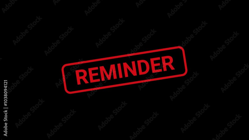 Reminder Text Stamp Animation Reminder Text Stamp Animation