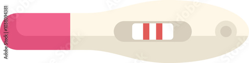 Positive pregnancy test showing two red stripes indicating a positive result