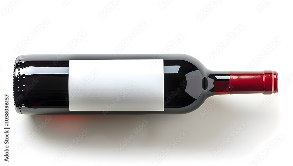 A bottle of red wine with a blank label, isolated on a white background. Detailed photograph, PNG format A bottle of red wine with a blank label, isolated on a white background. Detailed photograph, PNG format