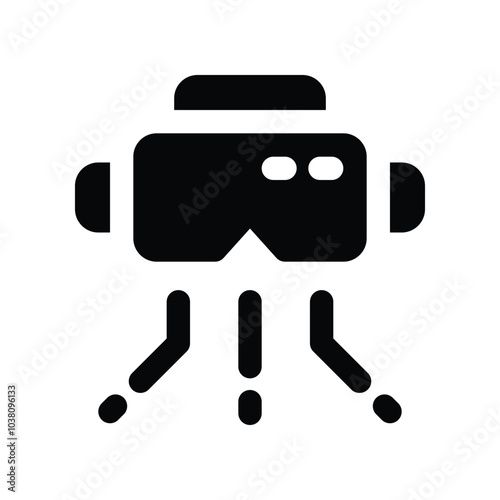 virtual reality icon. vector glyph icon for your website, mobile, presentation, and logo design.