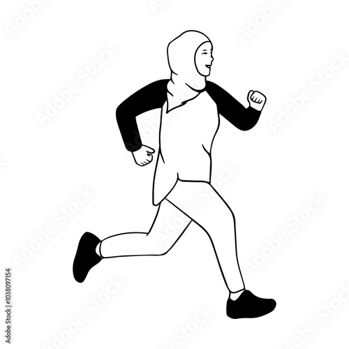 Hijab Woman Running
