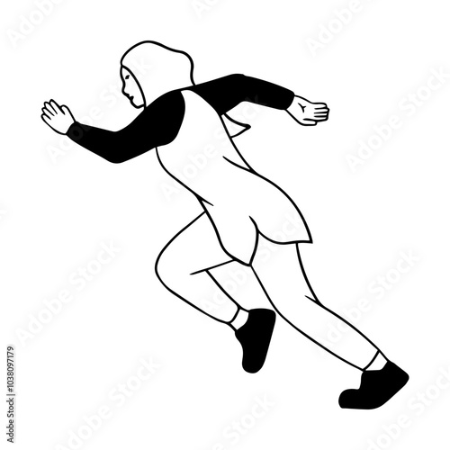 Hijab Woman Running
