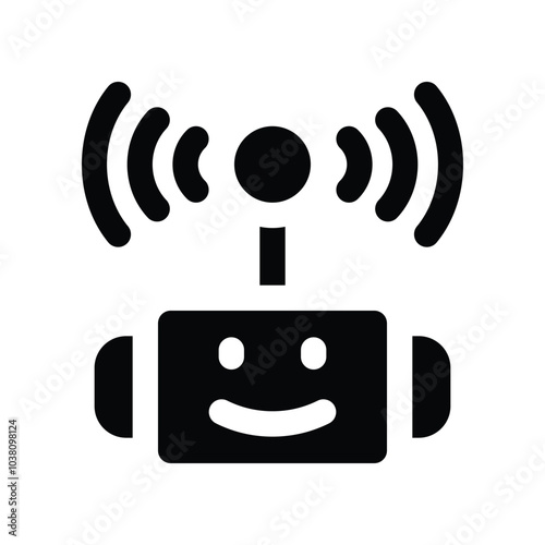 bot assistant icon. vector glyph icon for your website, mobile, presentation, and logo design.