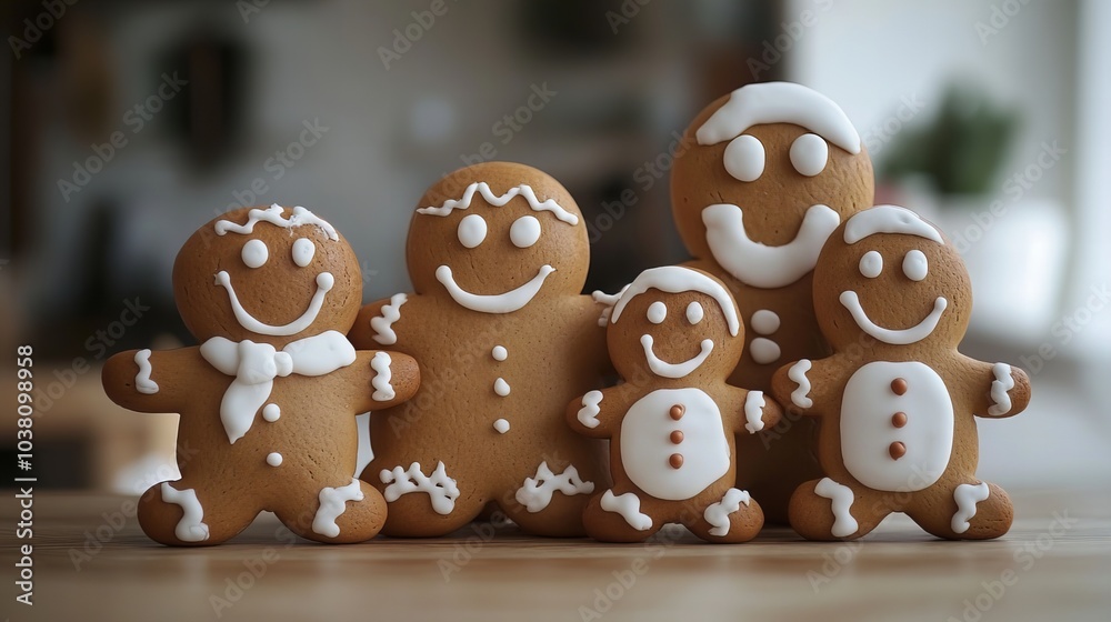 gingerbread cookie family, Christmas sweet dessert gingerbread cookie family, Christmas sweet dessert
