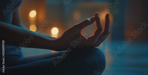 Meditation practice in a serene environment during early morning light