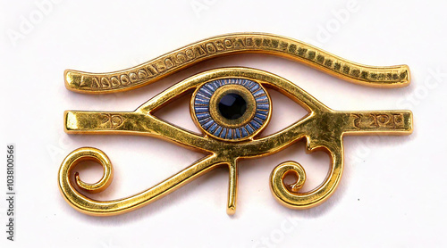 Symbol horus eye isolated on white background studio shot  photo