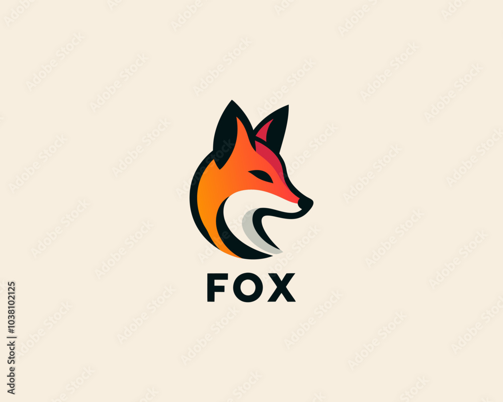 Fox logo design icon symbol vector illustration. cartoon fox logo design template.
