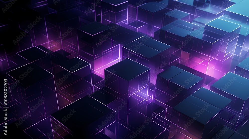 A futuristic landscape of glowing neon cubes creating a mesmerizing geometric pattern. A futuristic landscape of glowing neon cubes creating a mesmerizing geometric pattern.
