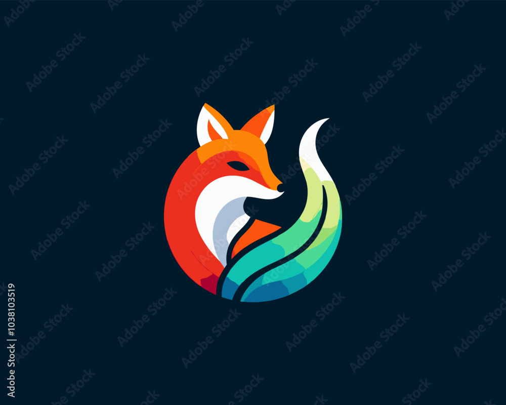 Fox logo design icon symbol vector illustration. cartoon fox logo design template.