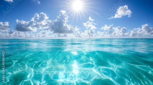 Tranquil Azure Waters Under Bright Sunlight