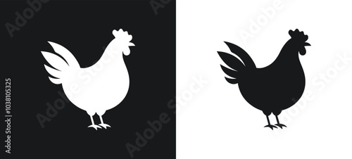 Hen chicken shape silhouette or icon vector illustration
