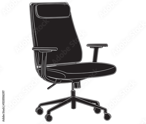 Armchair isolated on white background. Office Chair Silhouette Vector. Gaming chair icon