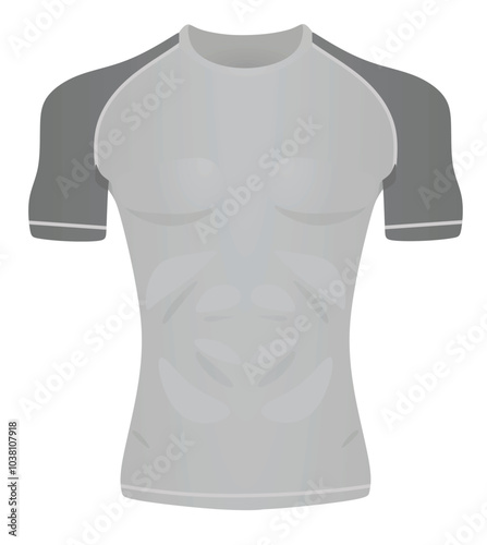 Rash guard athlete fitness t shirt. vector