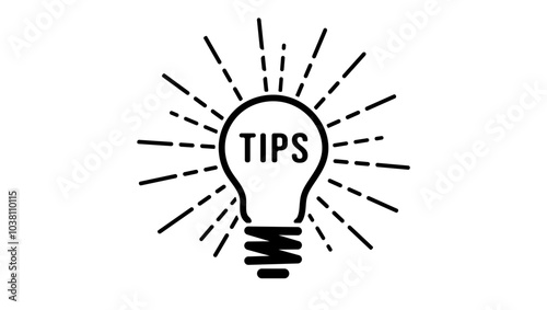Tips symbol, black isolated silhouette
