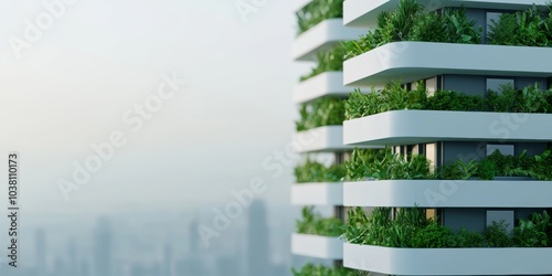 Modern Green Apartment Complex with Rooftop Gardens