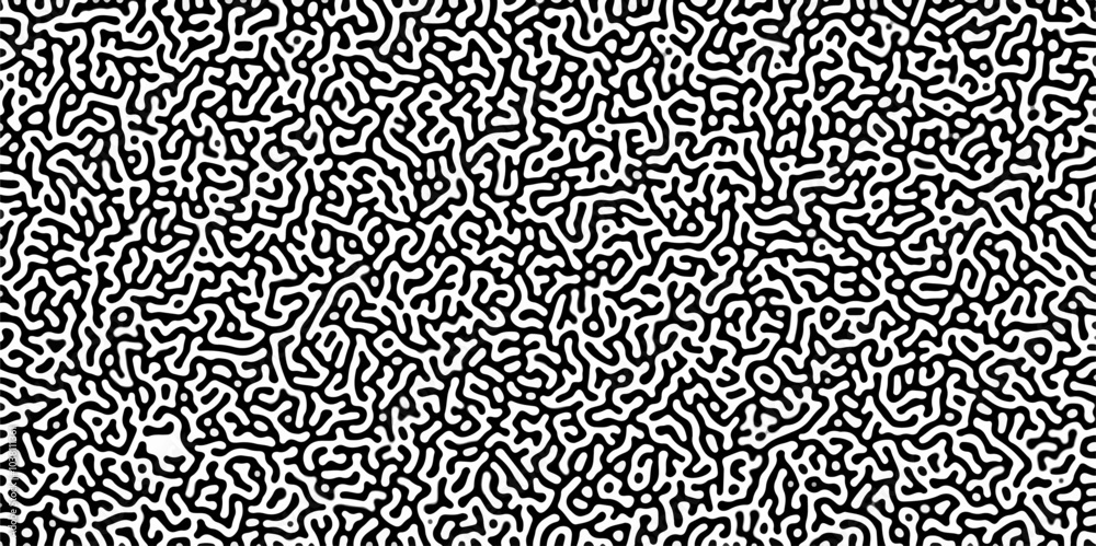 Turing reaction diffusion monochrome seamless pattern with chaotic motion .Linear design with biological shapes. Organic lines in memphis. abstract turing organic wallpaper background .
Turing reaction diffusion monochrome seamless pattern with chaotic motion .Linear design with biological shapes. Organic lines in memphis. abstract turing organic wallpaper background .