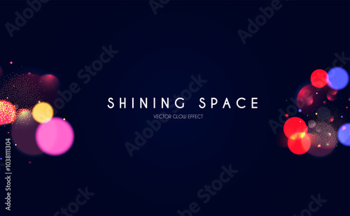 Bokeh colorful light effect. Blur light design. Confetti and holiday firecracker rainbow color effect. Christmas party design