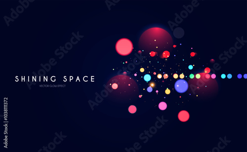 Bokeh colorful light effect. Blur light design. Confetti and holiday firecracker rainbow color effect. Christmas party design