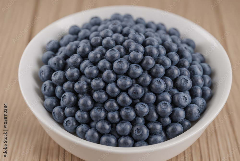 Close-up of blueberries in ceramic bowl on table, soft selective focus. Blueberry harvest, seasonal wild berries Close-up of blueberries in ceramic bowl on table, soft selective focus. Blueberry harvest, seasonal wild berries