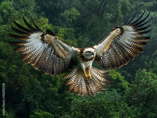 Philippine Eagle Soaring Gracefully Through the Sky in Its Natural Habitat