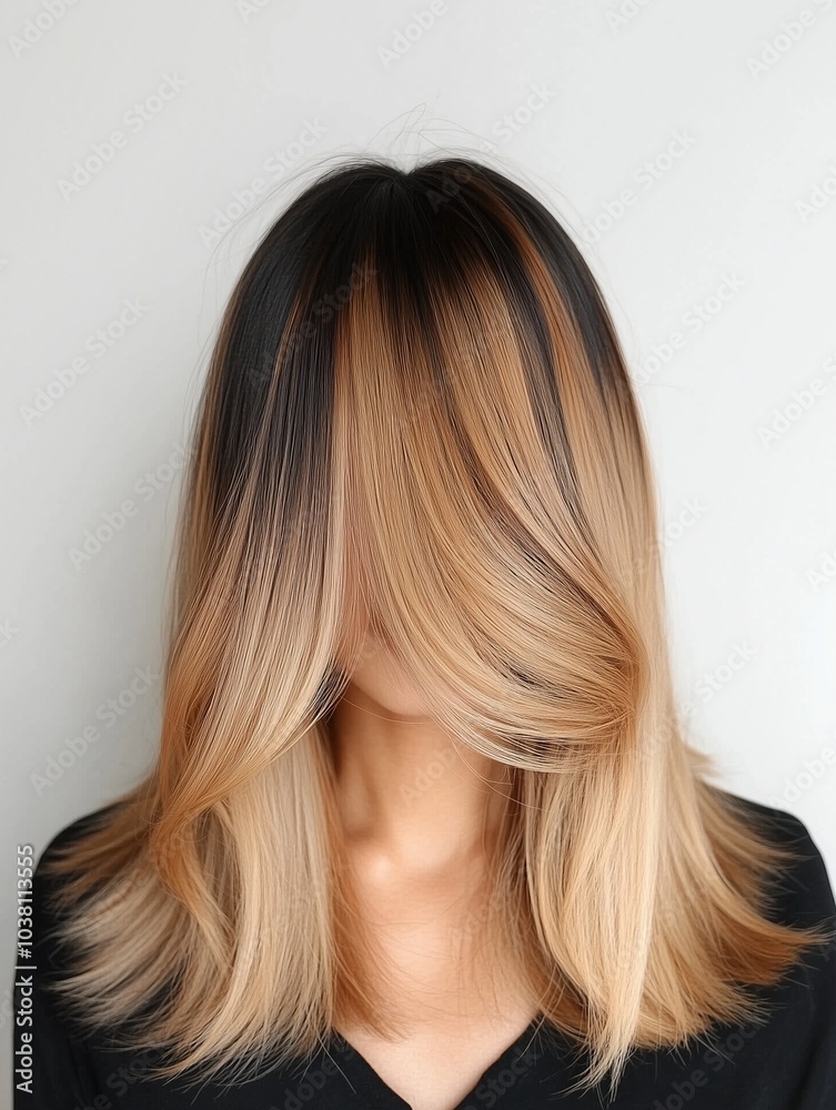model with Blended Bronde hair color