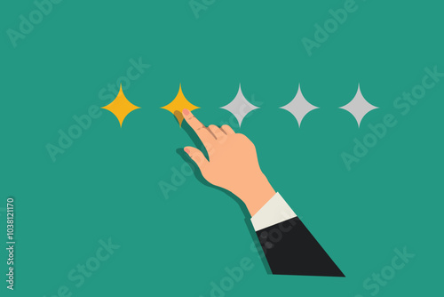 illustration of giving a rating or pressing stars