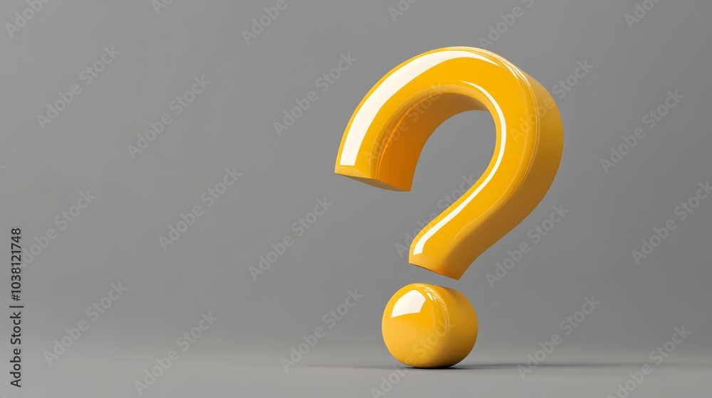 A yellow question mark on a gray background A yellow question mark on a gray background