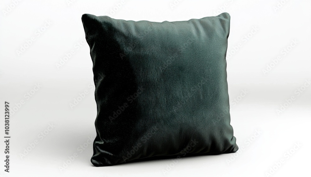 A plush, dark green cushion with a soft texture, suitable for home decor and comfort. A plush, dark green cushion with a soft texture, suitable for home decor and comfort.