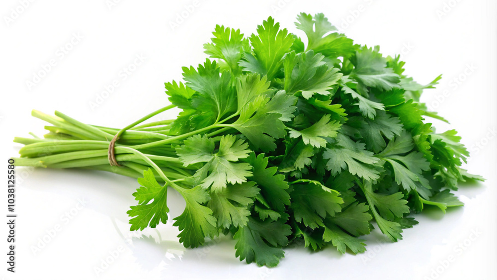 Fresh Parsley Bunch Isolated on White Background Fresh Parsley Bunch Isolated on White Background