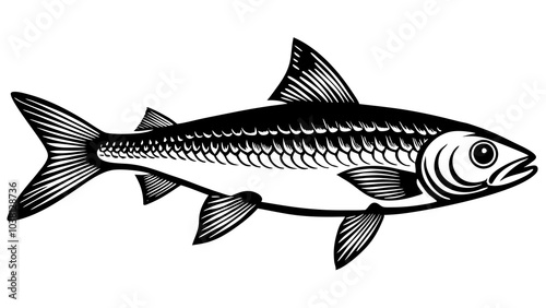 Herring fish silhouette vector illustration