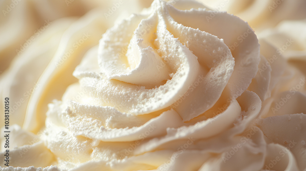 A close-up of whipped cream, showcasing its delicate swirls and creamy texture. A close-up of whipped cream, showcasing its delicate swirls and creamy texture.