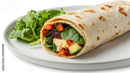 Fresh Veggie Wrap Filled with Avocado Spinach and Hummus A Nutritious and Delicious Lunch or Snack