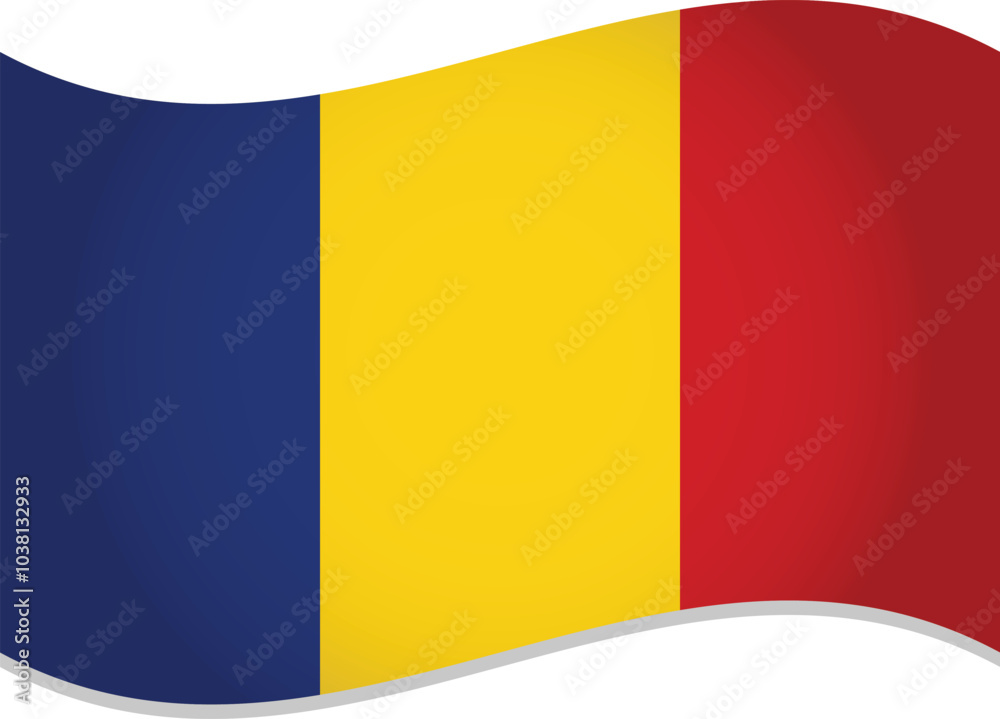 Fototapeta premium 3D Flag of Romania Vector